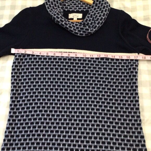 M.A.T. sweater cotton blend turtle neck cable knit fisherman fair isle small - Picture 7 of 12